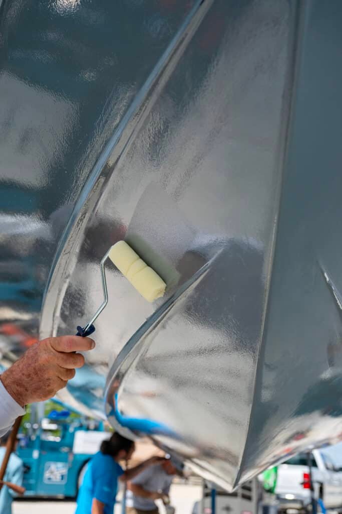 Marine-grade coating material close-up